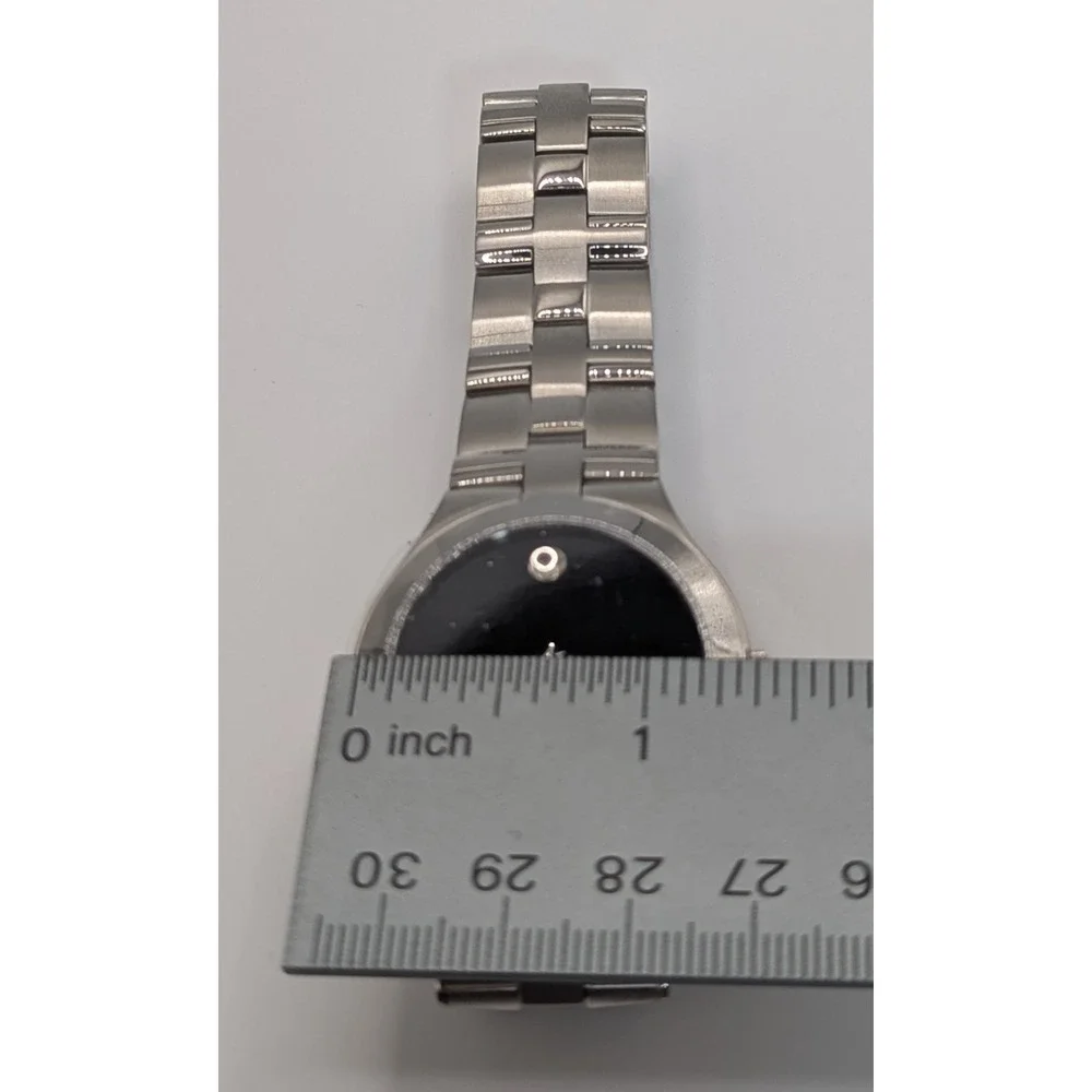 Vtg Men's Movado Museum Watch Black Dial Stainless Steel Swiss Quartz NIB